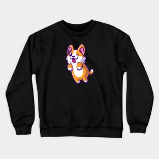 Cute Corgi Dog Jumping Cartoon Crewneck Sweatshirt